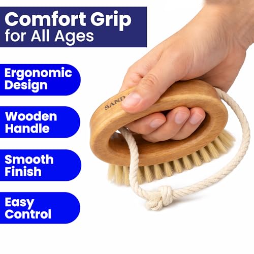 Beachy Clean Sand Brush – Ergonomic Oval Grip Handle, Removes Sand from Feet, Gear, Pets & Car Mats – Beach, Camping & Travel Essential - view 4