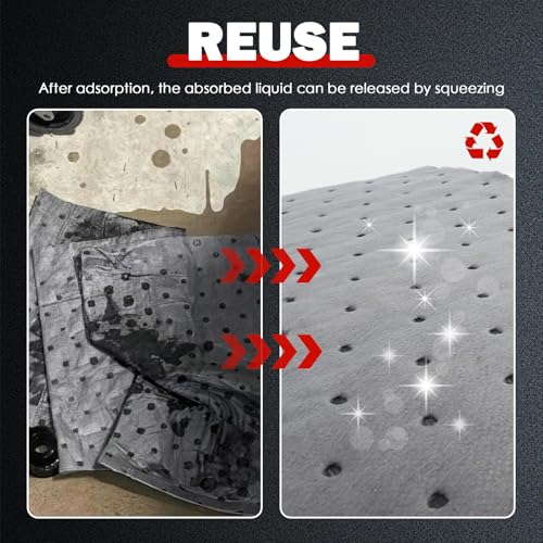 10PCS 13"x10.1" Oil Absorbent Pads for Car,Essential Car Oil Spill Mat Serve to Adsorb Oils & Fluids,Reusable Cars Oils Pads for Garage & Under Vehicles Automotive Accessories - view 6