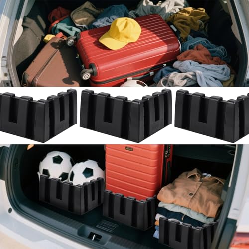 Set of 4 Car Trunk Organizer Set, Cargo Blocks for Back of SUV Multipurpose Trunk Divider Available to Wool or Leather Carpet, Car Storage Organizer Blocks for Car Truck SUV Van - view 2