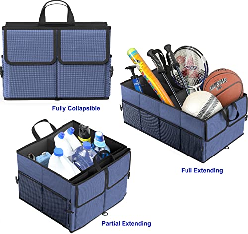 Foldable Car Trunk Organizer for SUV, 3-Compartment, Blue - view 4