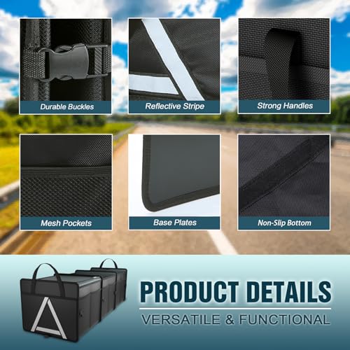 Trunk Organizer Storage with Cooler for Car and SUV (Large, Black) - view 4