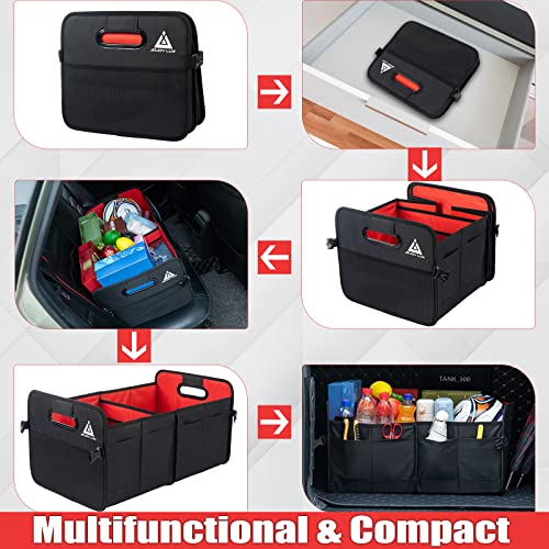 Car Trunk Organizer with Multi Compartments - Automotive Collapsible Cargo Containers with 11 Pockets & Reinforced Handles, Vehicle Grocery Organizer Bin Caddy Bag for SUV Van Truck - view 2