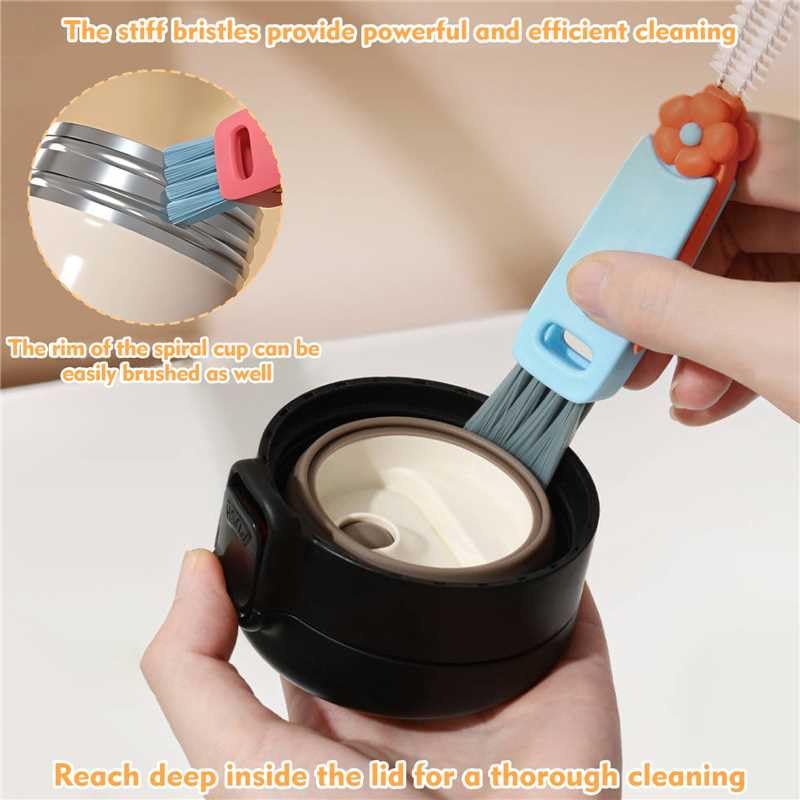 3 in 1 Cup Lid Cleaning Brush, Portable Cup Cleaner Brush, 2024 New Water Bottle Cleaner Brush, 3 in 1 Multifunctional Cleaning Brush for Home Kitchen Cleaning Tools（3PCS） - view 3