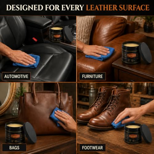 Leather Conditioner and Cleaner Balm for Couches, Car Seats, Boots and Bags - view 6