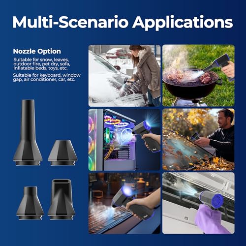 Electric Air Duster - 110,000 RPM Super Power Cordless Compressed Air Duster, 3-Gear Adjustable Mini Blower with Fast Charging, Dust Blower for Computer, Keyboard, Pet, House, Outdoor and Car - view 5