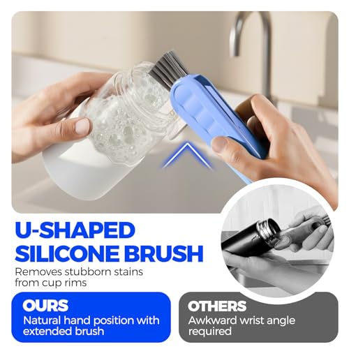 6 Pack 4 in 1 Cup Lid Cleaning Brush 3 Straws Bottle Brush,Carrot - view 2