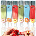 6pc 3 in 1 Cup Lid Cleaning Brush Set, 180° Rotatable Multifunctional Crevice Cleaner for Water Bottle Tumbler Baby Bottle, Cup Lid Gap Brush with Soft & Firm Bristles + Pick, 6 Pack