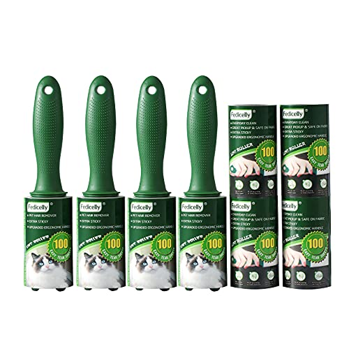 Lint Rollers Pet Hair Extra Sticky Clothes,Cat Dog Hair Remover Laundry Furniture Carpet,Total 800 Sheets Lint Remover Brush for Couch Green