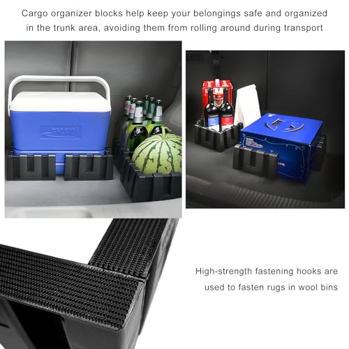 4 PCS Multipurpose Cargo Organizer Blocks, Plastic Trunk Storage Organizer Blocks for Felt Carpet, Space Saving Cargo Trunk Divider Adjustable Blocks for Truck SUV Van - view 4