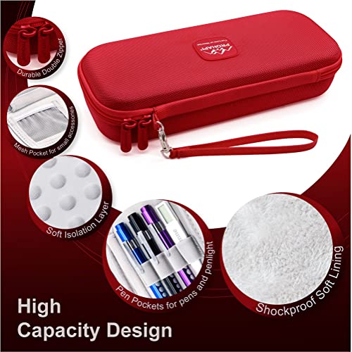 Hard Stethoscope Case, Large Stethoscope Carrying Case with ID Slot, Compatible with 3M Littmann/ADC/Omron/MDF Stethoscope Includes Mesh Pocket for Nurse Accessories (Fire Red) - view 4