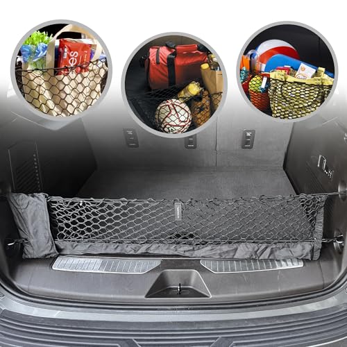 Envelope Style Trunk Mesh Cargo Net for GMC Yukon SLE SLT AT4 Denali 2021-2026 - Car Accessories - Premium Trunk Organizers and Storage - Cargo Net for SUV - Vehicle Carrier Organizer for GMC Yukon
