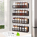 4 Pack Magnetic Spice Rack for Refrigerator, 24 Spice Jars, Labels