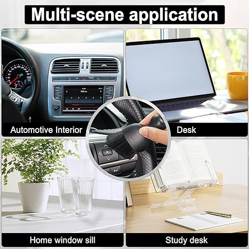 Car Detailing Brushes, Car Interior Dust Sweeping Soft Brush, Soft Bristles Brush Cleaning Tool for Automotive Dashboard, Air Conditioner Vents, Computer, Scratch Free(Black) - view 6
