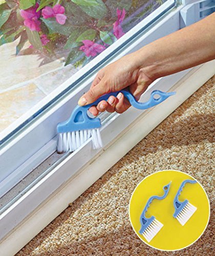 2pcs Hand-held Groove Gap Cleaning Tools Door Window Track Kitchen Cleaning Brushes (Sky Blue) - view 2