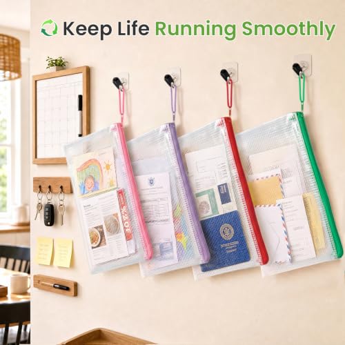 A5 Mesh Zipper Pouches 24 Pack, Color Storage Bags for Organizing - view 3