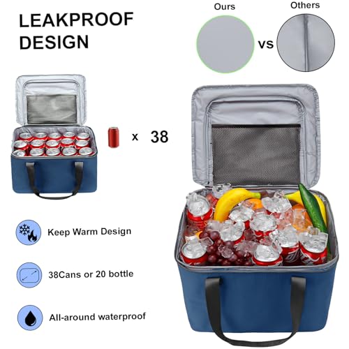 Car Trunk Organizer and Storage with Removable Leakproof Cooler Bag, 6 Removable Dividers for Custom Space, Collapsible Trunk Storage with Non Slip Bottom, Foldable Cover for SUV, Jeep, MPVs - view 5
