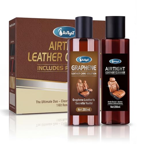 Graphene Leather Cleaner & Conditioner Kit - Deep Clean, Restore & UV Protection for Car Seats, Furniture, Couches, Shoes - Includes Microfiber Towel & 3D Applicator.