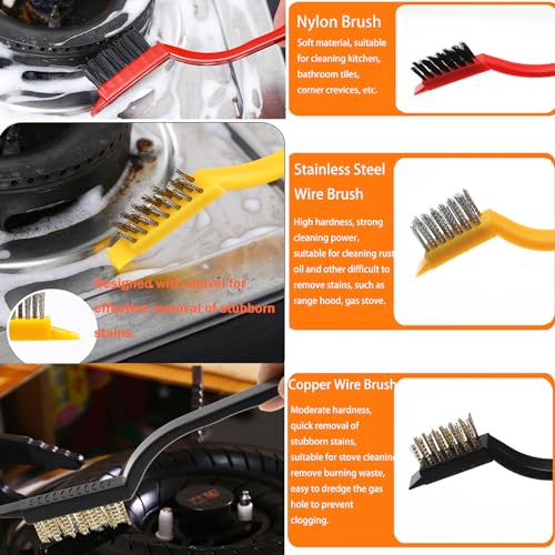 Cleaning Brush, 9 Pcs Hard Bristle Crevice Cleaning Brush Set for Kitchen Bathroom Toilet Grout Bottle Gap Window Tracks, Multifunctional Home Essentials Scrub Cleaning Tools - view 2