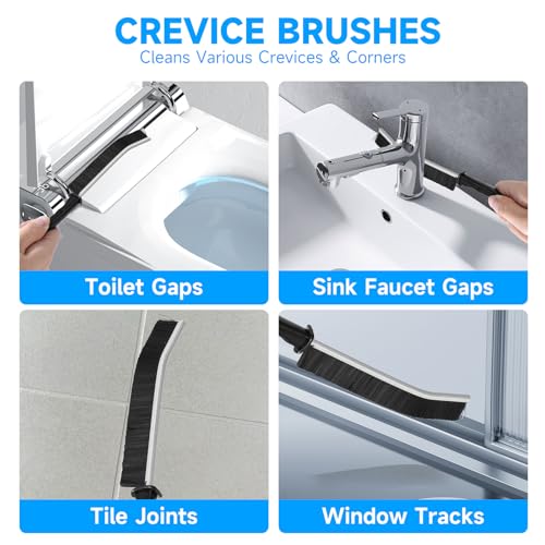 14Pcs Crevice Cleaning Brush Set, V Shape Grout Cleaner Brush for Deep Cleaning Gap, Hard Bristle Scrub Brushes Tools, Cleaning Supplies for Household Use, Bathroom, Kitchen, Toilet, Window - view 3