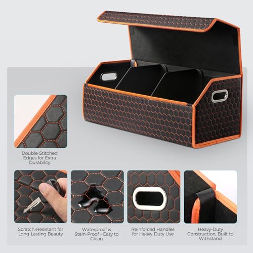 Car Trunk Organizer for SUV and Sedan, Orange-Honeycomb, 29.5 in - view 4