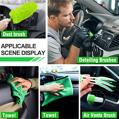 17Pcs Car Wash Kit,62" Car Wash Brush Mop with Long Handle,Car Cleaning Kit,Car Detailing Brush Set,Car Wash Bucket,Car Wheel Brush,Complete Interior Car Cleaning Supplies - view 6