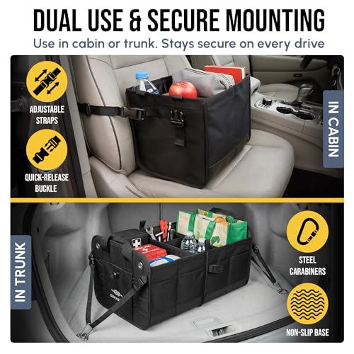Extra Large Car Trunk Organizer System, Modular & Collapsible, Black - view 4