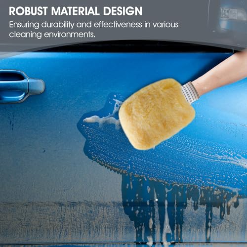 SM Arnold Spun Gold Professional Car Wash Mitt - Durable, Scratch-Resistant, 8" x 11", Lorene Synthetic Fibers | Ideal for Auto Detailing, Cleaning Supplies, Vehicle Care & Maintenance (Pack of 2) - view 3