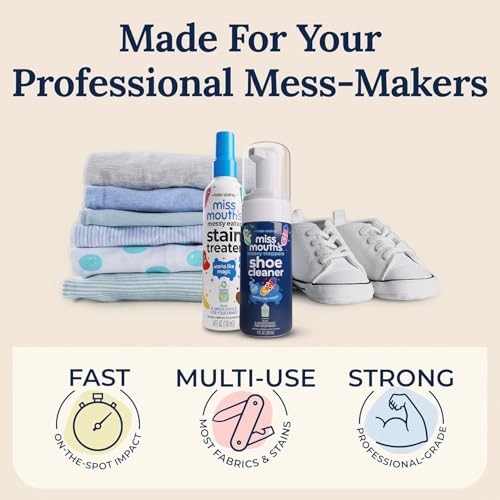 Messy Eater Stain Treater and Messy Steppers Shoe Cleaner Kit - 16oz Stain Remover Spray + Refill + Foaming Sneaker Cleaner - Laundry, Carpet, Upholstery, Shoes - view 5