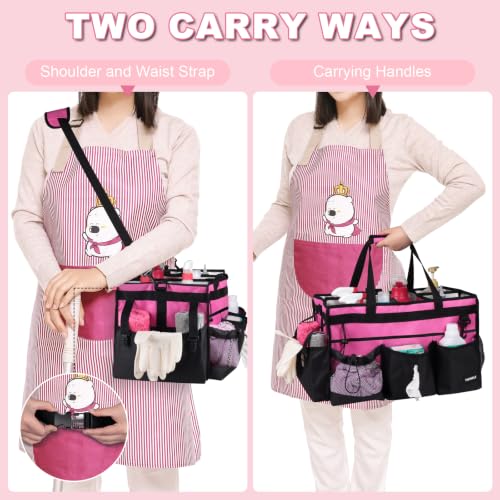 Extra-Large Wearable Cleaning Caddy With Detachable Divider,Cleaning Caddy For Cleaning Supplies Large Cleaning Supply Caddy With Adjustable Shoulder Strap & Waist Belt For Cleaners - view 4