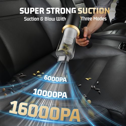 Cordless Handheld Car Vacuum Cleaner: 7-in-1 & 16000Pa Suction -Tar-Black - view 4