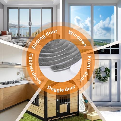 39.4FT Weather Stripping for Doors and Windows, Self-Adhesive Soundproofing Door Seal, Door Insulation for Sliding, Exterior, Frames and Front, 0.35'' Wide x 0.35'' Thick, White - view 5