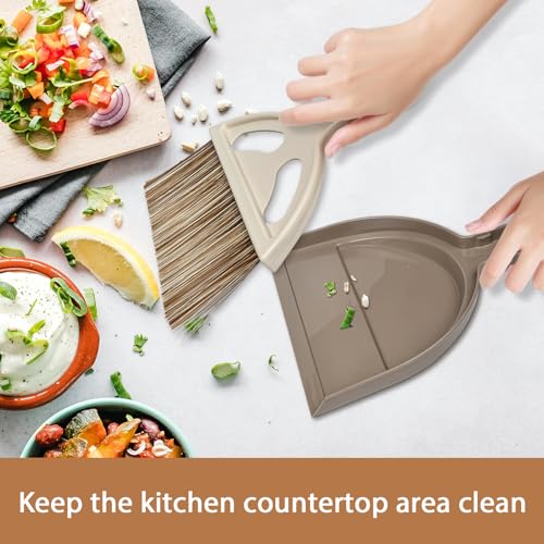 Small Mini Hand Broom Dustpan : Small Broom and Dustpan Set, Mini Broom and Dustpan Set, Hand Broom and Dustpan Set,Mini Dustpan and Brush Set for Cat Litter, Kitchen, Tables, Countertops, Cars, etc. - view 2