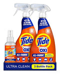 Laundry Stain Remover Spray with Oxi | Stain Remover for Clothes, Carpet, Upholstery, Pet Bedding | Stain Treater Spray for Tough Stains from Wine, Coffee, Grease | 22 Fl Oz (Pack of 2) & 3 Fl Oz