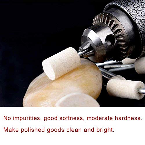 100Pcs Felt Polishing Wheels Wool Polishing Buffing Pads, Mandrel Mounted Grinding Bits，Polishing Grinding Head Wheel Tool Kit For Dremel Rotary Tool - 1/8 Inch Shank - view 4