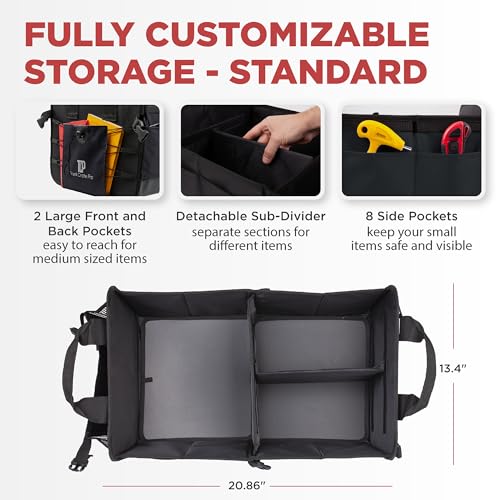 Car & Vehicle Trunk Organizer for SUV, Truck & Auto Storage, Standard Black - view 2