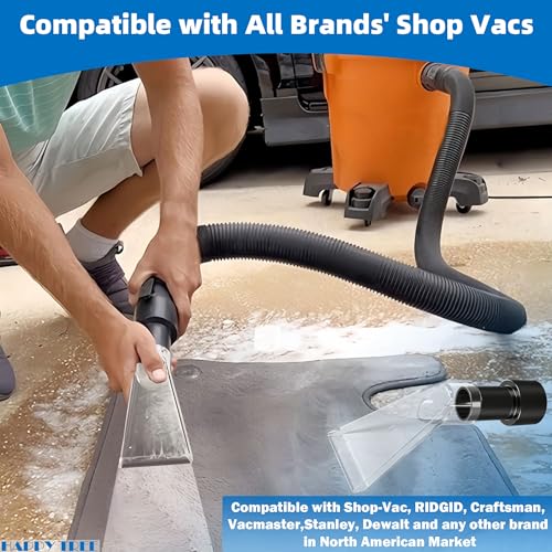 Universal Fits All Brands' Shop Vacs with 2-1/2" & 1-7/8" & 1-1/4" Adapter Clear Extraction Accessory for Auto Detailing, Shop Vac Extractor Attachment Kit for Wet-dry Vacuum Cleaners - view 4