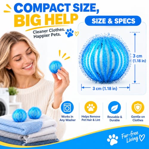 Pet Hair Remover for Laundry - 12 PCS Reusable Cat & Dog Laundry Hair Catcher for Washing Machine and Dryer, Laundry Lint Remover for Clothes, Bedding, Towels & Pet Blankets - view 3