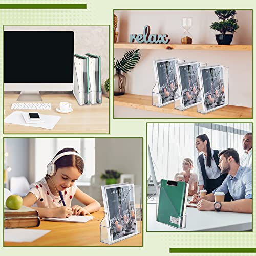 6 Pcs Clear Acrylic Magazine Holder with Handle Desk Organizer - view 6
