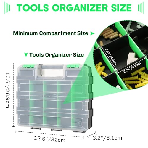 Small Parts Organizer 2Pack Storage Case Tools Box 34-Compartments - view 2