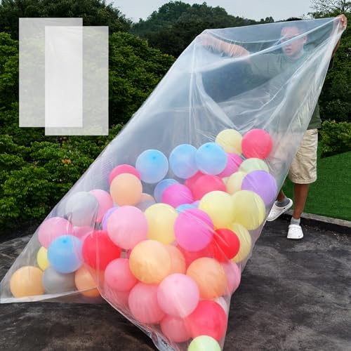 Balloon Bags 2 pcs 59x98 Inches, Balloon Bags for Transport, Clear Christmas Tree Disposal Bag, Extra Large Plastic Bags for Party and Wedding Supplies