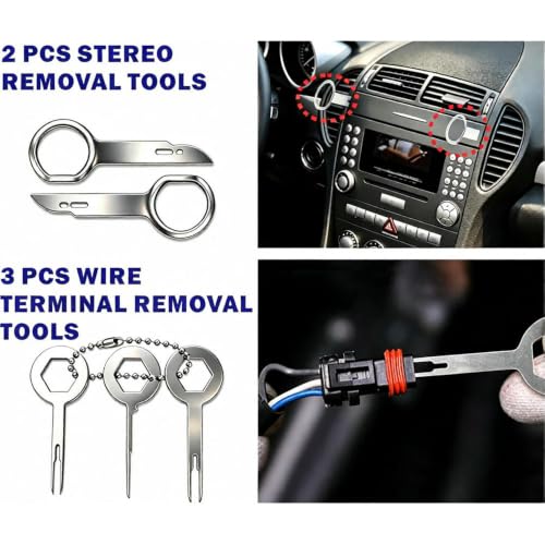 19Pcs Trim Removal Tool Set, Car Panel Door Audio Trim Removal Tool Kit for Automotive Auto Clip Pliers Fastener Remover Nylon Tool Set Vehicle Dash Radio Audio Installer with Storage Bag AUTR19NRD - view 6