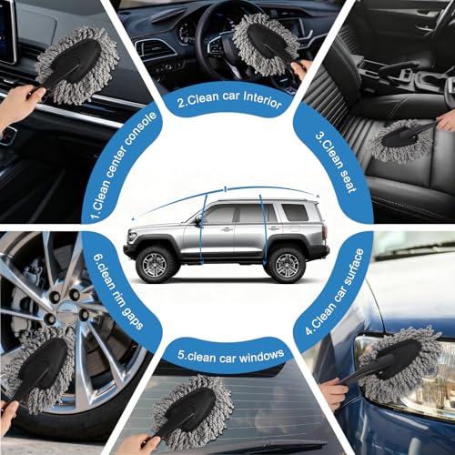 Car Detailing Brush Kit with Detail Brushes,Car Interior Detailing Brushe,Car Dust Brush,Cleaning Gel,Car Interior Cleaning Tool for Truck SUV Car Accessories - view 5