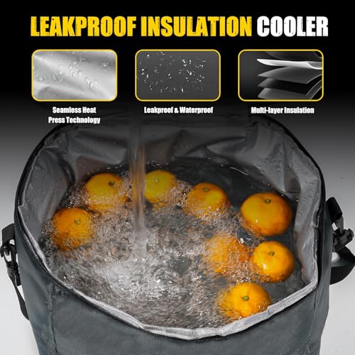 Car Trunk Organizer with Cooler, 100L, Premium Material, Gray - view 6