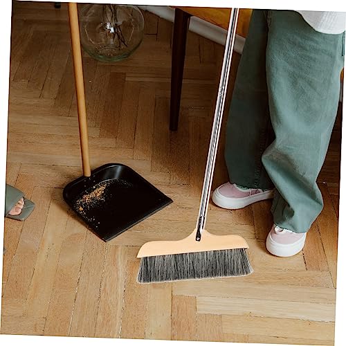 Wooden Broom with Stainless Steel Handle Soft Bristle Cleaning Brush for Hardwood Floors Carpets Indoor Use Lightweight Anti-Static Design for Easy Sweeping - view 6