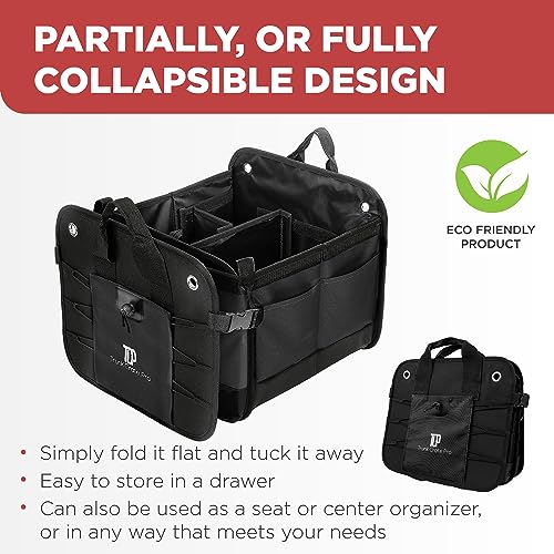 Car Trunk Organizer for SUV & Truck Cargo Storage, Large, Black - view 5