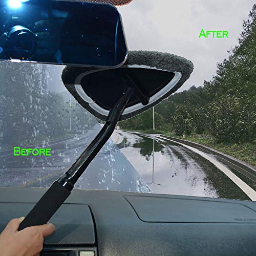 Windshield Cleaner Tool Car Window Cleaning Wand Glass Microfiber Brush Bigger Pad Thicker Softy Cloth, with Towel Spray Bottle Cloth Bag Kit TTL 6Pcs - view 6