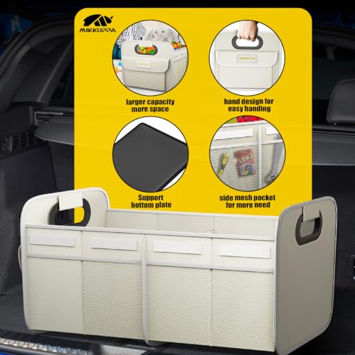 Car Trunk Organizer - 70L Foldable Car Storage for Grocery, White - view 7