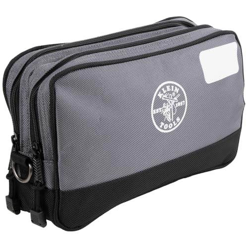 KLEIN TOOLS Tool Pouch, Dual Compartments, Heavy-Duty Tool Bag Organizer, Multipurpose Bag