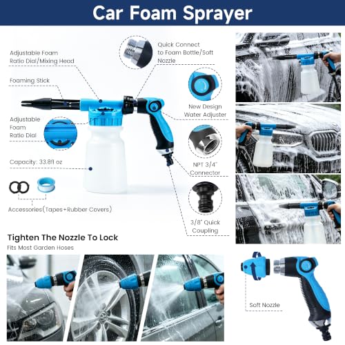 53 Pcs Car Detailing Kit, Car Cleaning Kit with 8000Pa Handheld Car Vacuum, Drill Brushes and Foam Gun, Detailing Brush Set, Car Wash Kit with Interior & Exterior Detailing Supplies for Cars, Trucks - view 3