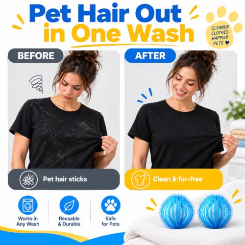 Pet Hair Remover for Laundry - 12 PCS Reusable Cat & Dog Laundry Hair Catcher for Washing Machine and Dryer, Laundry Lint Remover for Clothes, Bedding, Towels & Pet Blankets - view 2